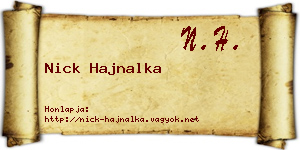 Nick Hajnalka névjegykártya